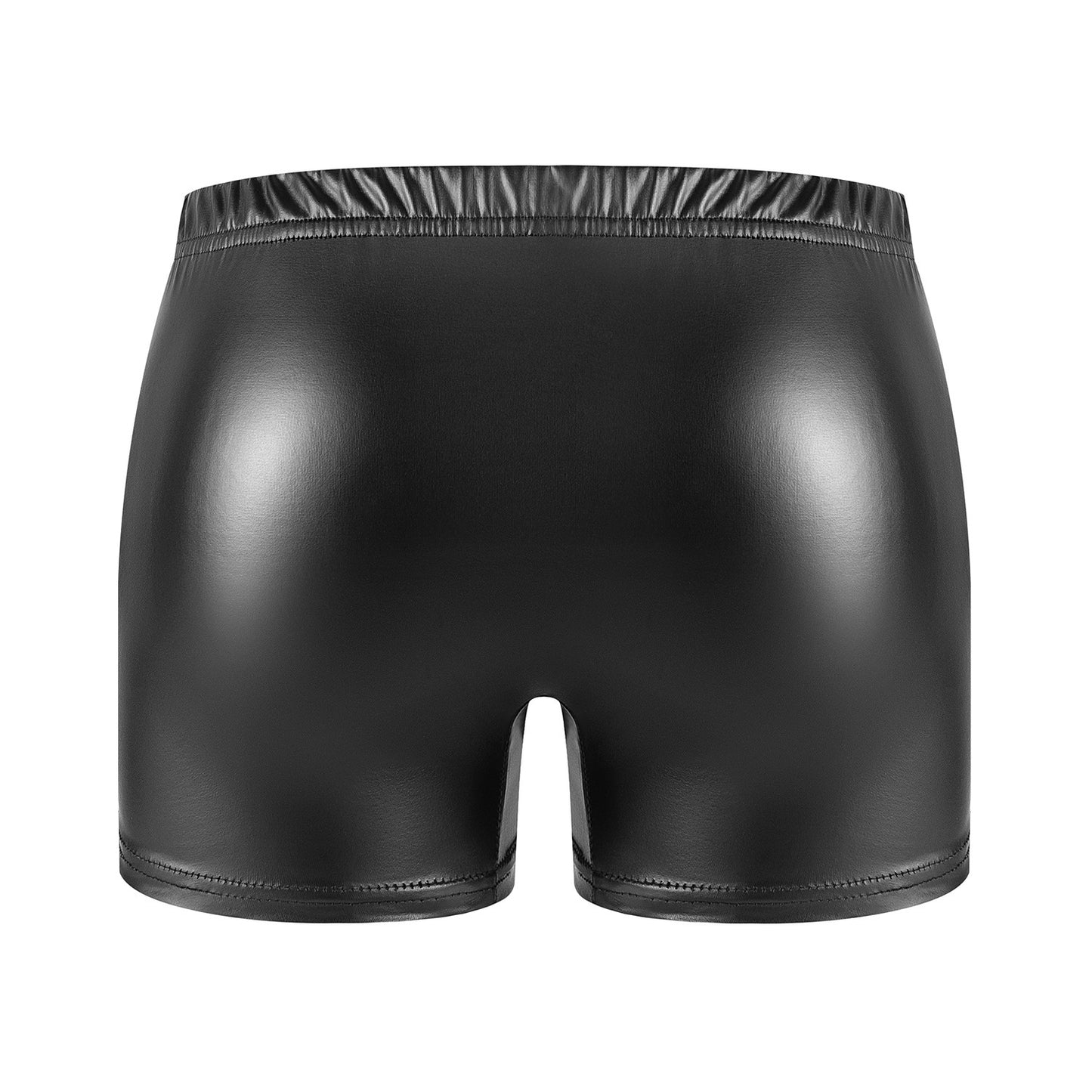 Men's Close-fitting Matte Soft Leather Square Shorts Slim Leather Underwear