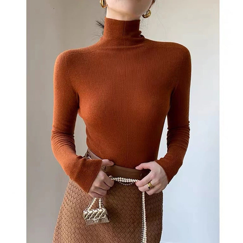 Women's Turtleneck Bottoming Shirt Fur Inner Wear Sweater Knitted Top