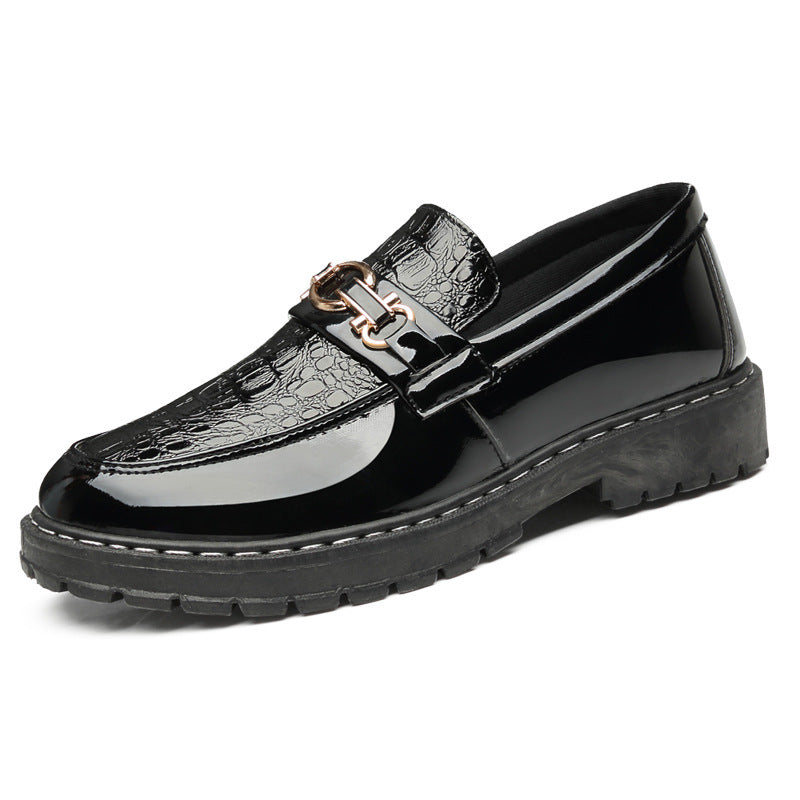 Glossy Casual Men's Youth British Leather Shoes