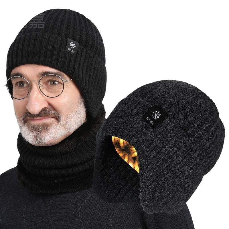 Middle-aged And Elderly People's Hats Men's Winter Warm Wool Hat Ear Protection