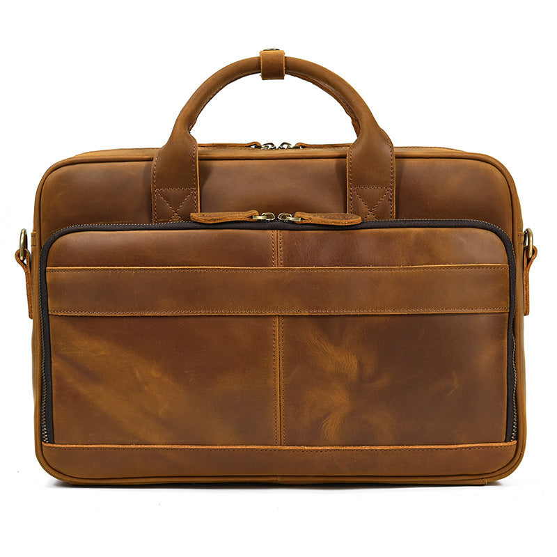 Men's First Layer Cowhide Portable Briefcase