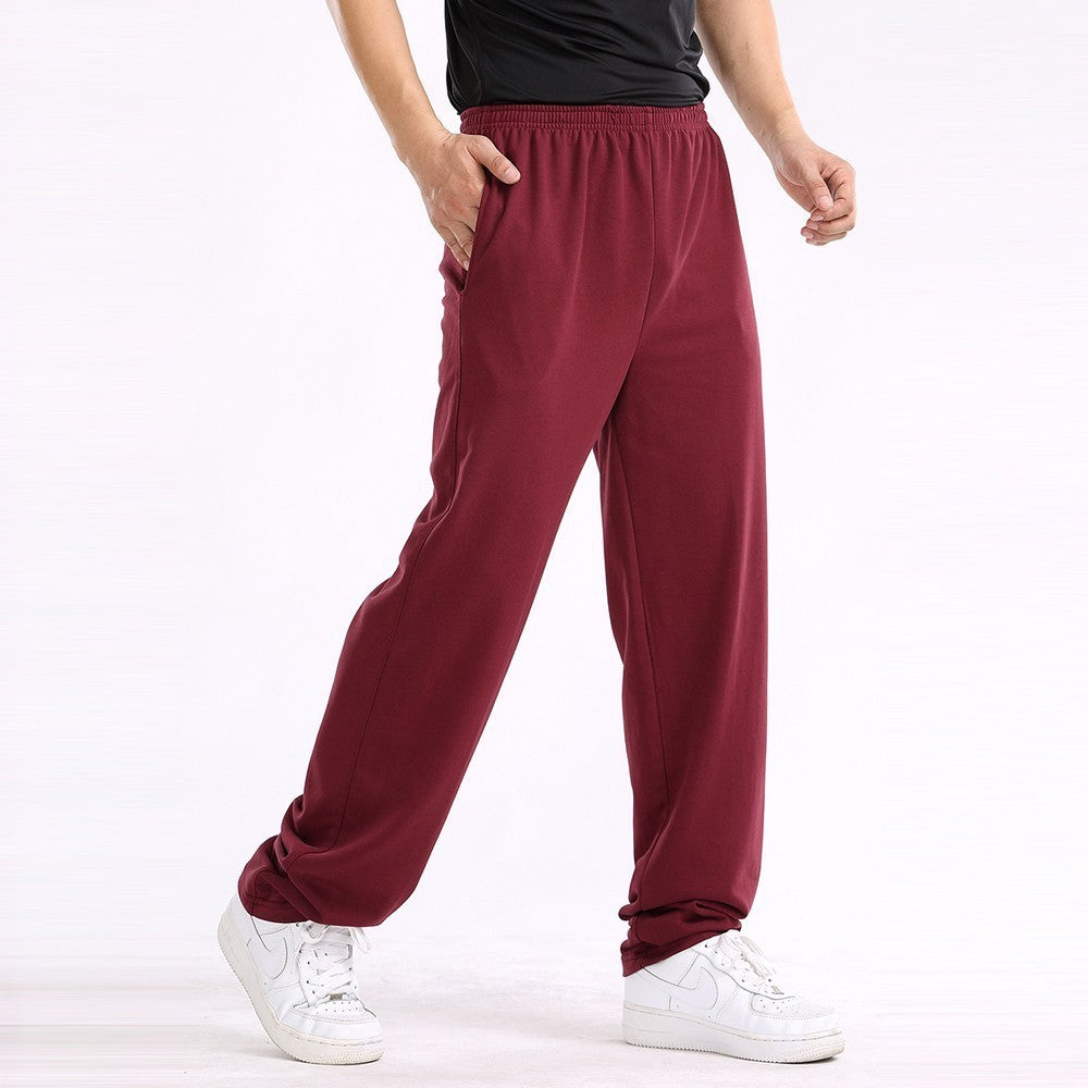 Casual Trousers Men's Home Straight Sweater Solid Color Loose Trousers