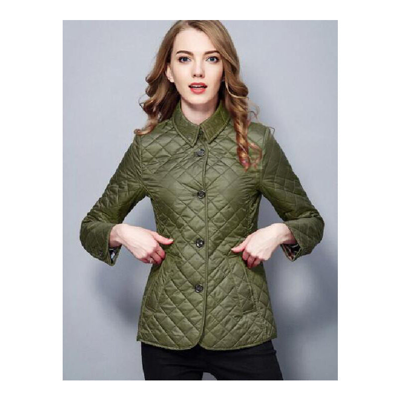 Fashionable Temperament Lapel Single Breasted Slim Fit Warm Cotton-padded Jacket