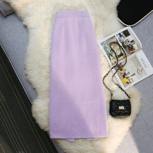 Mink Fur Knitted Skirt For Women Autumn And Winter