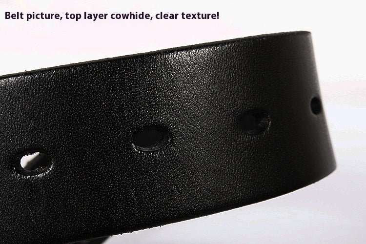 First Layer Cowhide Men Punk Belt Skull Rivet Personalized Street Non-mainstream Niche