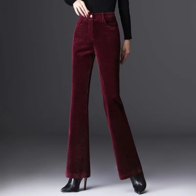 High-grade Bootcut Trousers Women's Corduroy Flared Pants Draping Effect