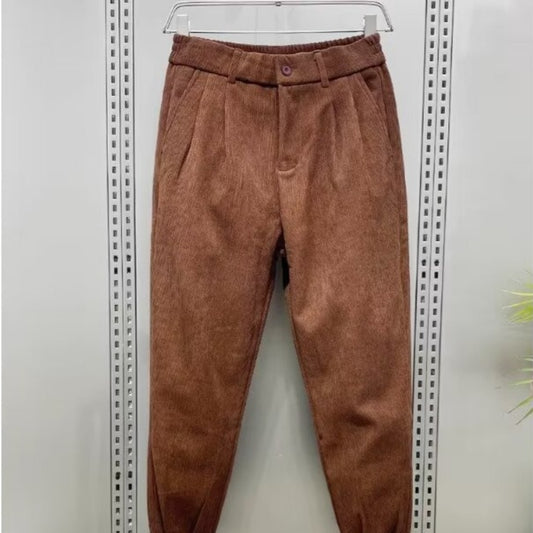 Corduroy Ankle Banded Pants Men's Cropped Casual