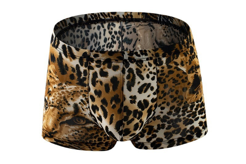 New Men's Boxer Briefs Printed Leopard Snake Print Low Waist Breathable And Comfortable