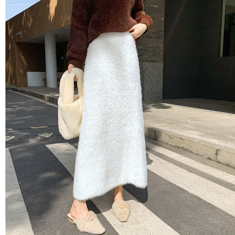 Women's Knitted Skirt Winter Korean Style Slim Fit