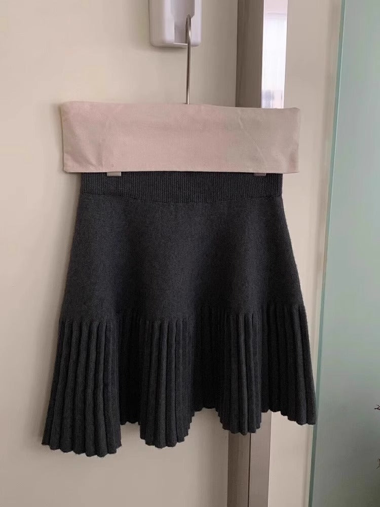 Women's Wool Knitted Skirt Autumn And Winter Slimming High Waist