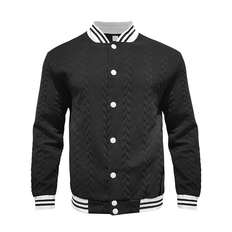 Men's Baseball Uniforms Knitted Casual Drop Shoulder Breasted Coat