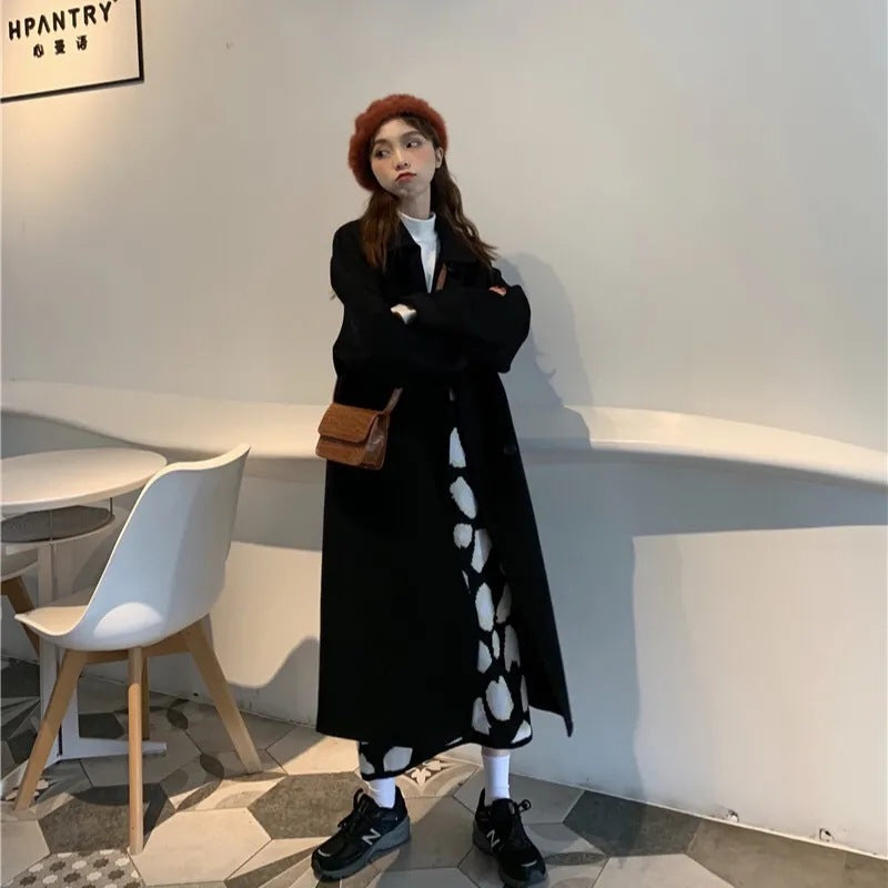 Popular Mid-length Loose All-match Small Woolen Coat