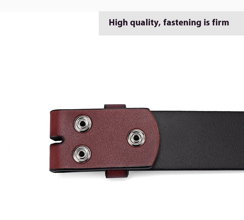 Classic Business Men Headless Snap Fastener Leather Belt