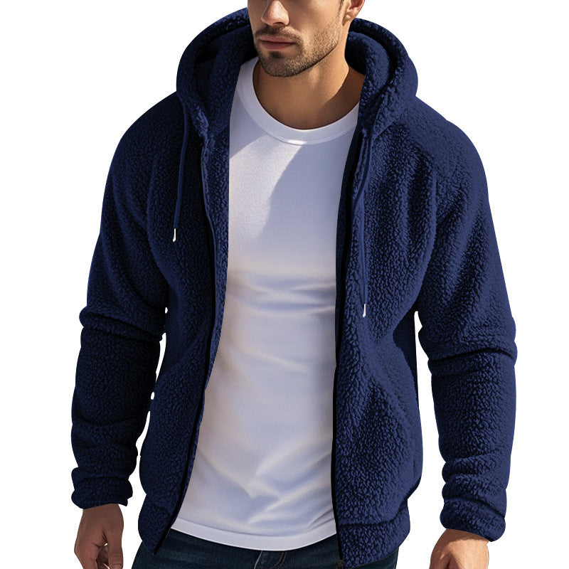 Men's Thickened Warm Double-sided Fleece Jacket Zipper