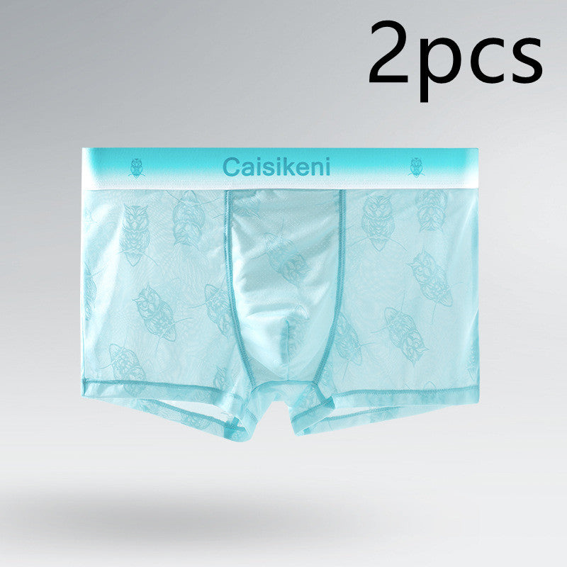 Summer Ice Silk Ultra-thin Breathable Mesh Boxers