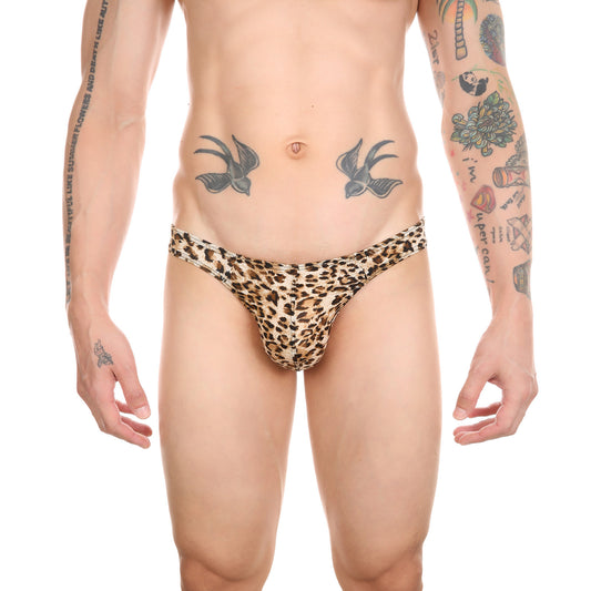 Men's Thong Snakeskin Pattern European And American Wild Leopard Print Underpants