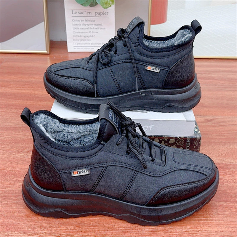 Winter Fleece Lined Padded Warm Keeping Men's Casual Sports Cotton Shoes