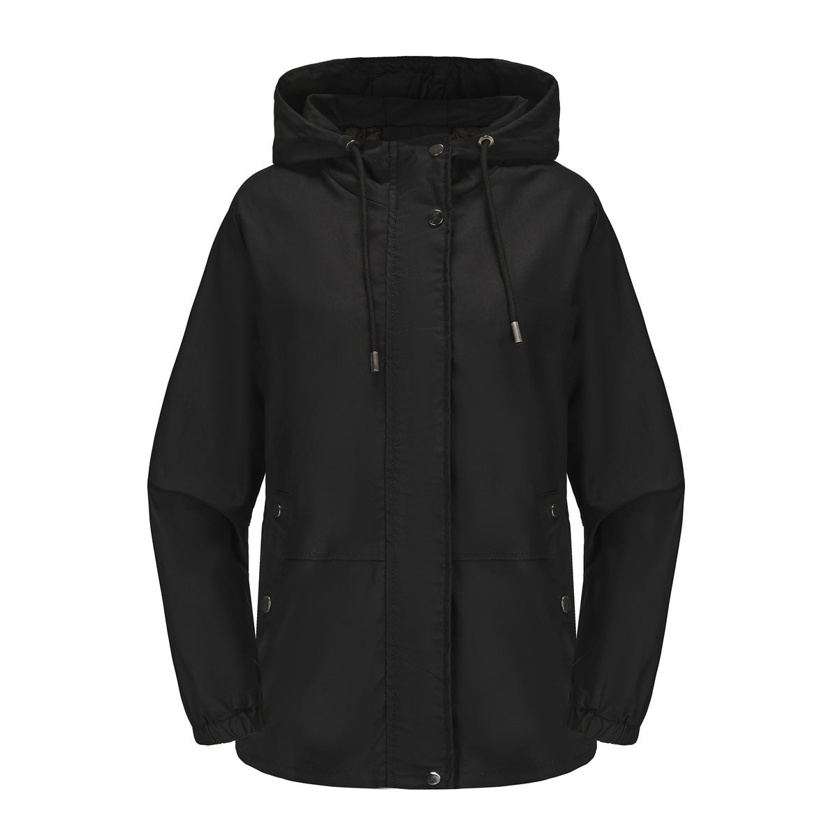 Women's Loose Windproof Jacket Hooded Long Sleeve