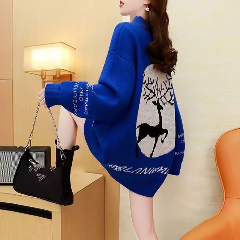 Korean Style Mid-length Sweater Women's Loose All-matching