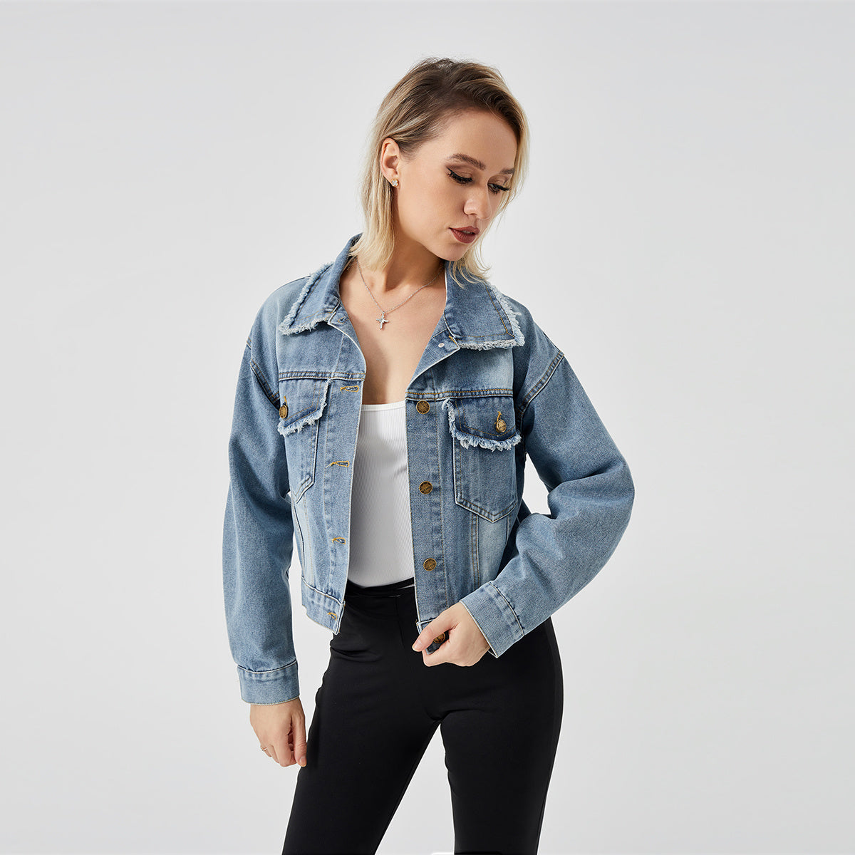 Women's Denim Long Sleeve Jacket Fashion Top