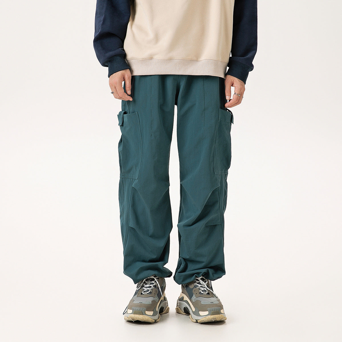 Casual Straight-leg Loose Cargo Pants Male