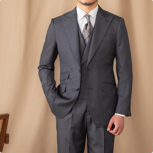 Suit Three-piece Suit Business Pure Color Wool