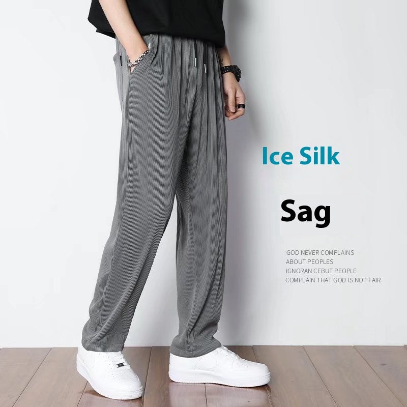 Ice Silk Leggings Loose Straight Men