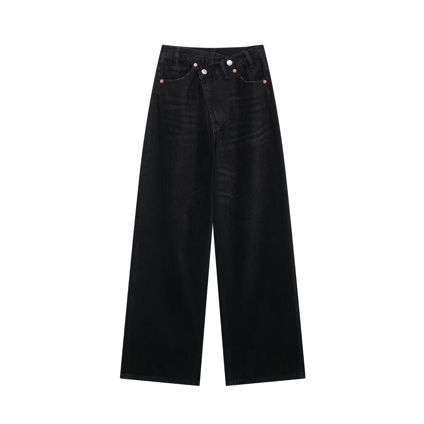 Autumn New Hair Fashion Personality Double Breasted Wide Leg Pants