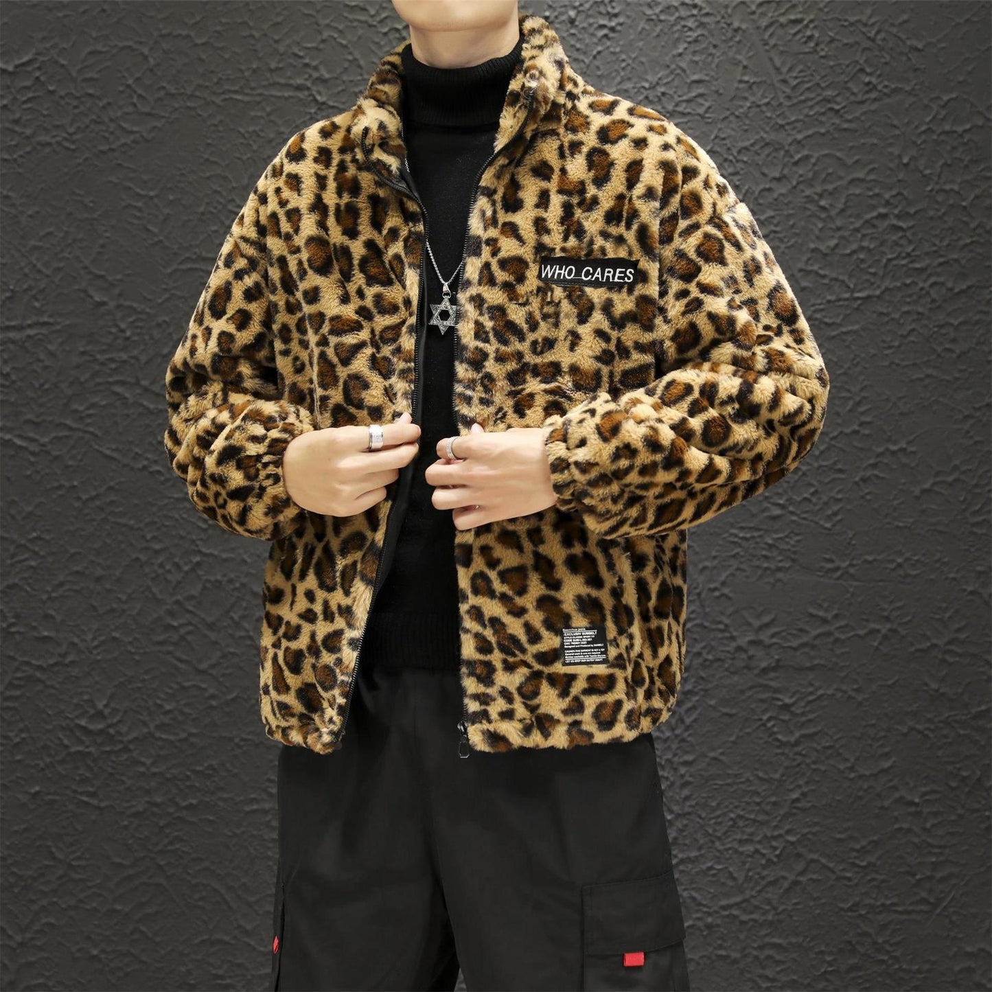 Men's Casual Versatile Leopard Print Cotton Jacket