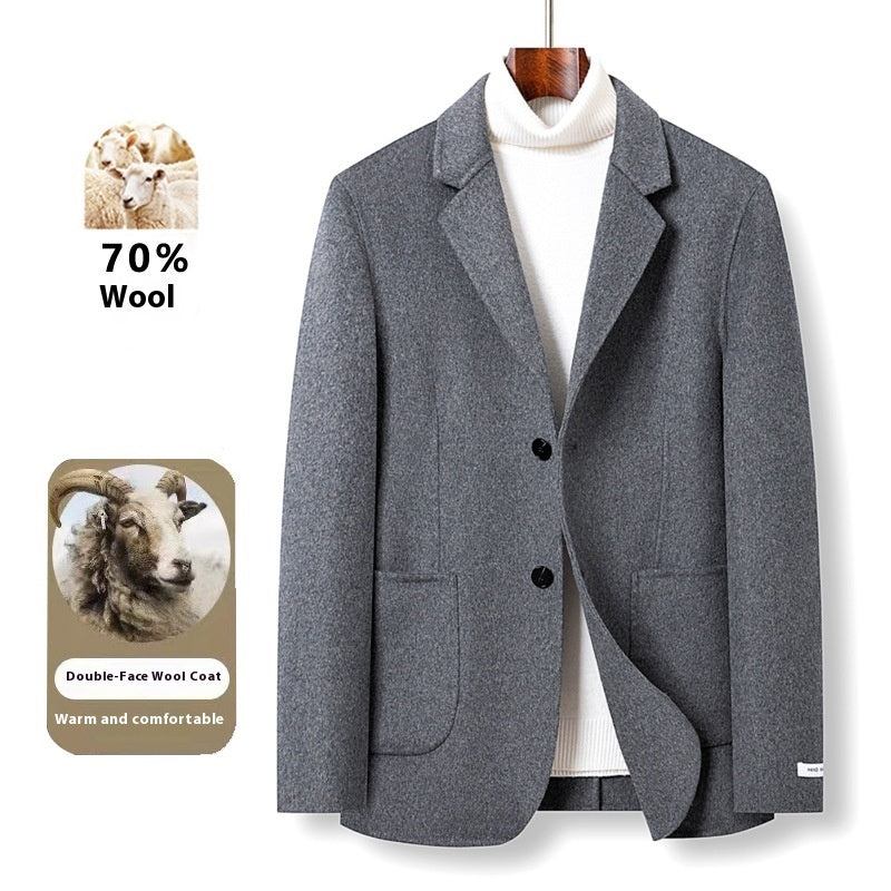 Sheep Wool Double-faced Woolen Goods Suit Short Gentleman Business Men's Jacket