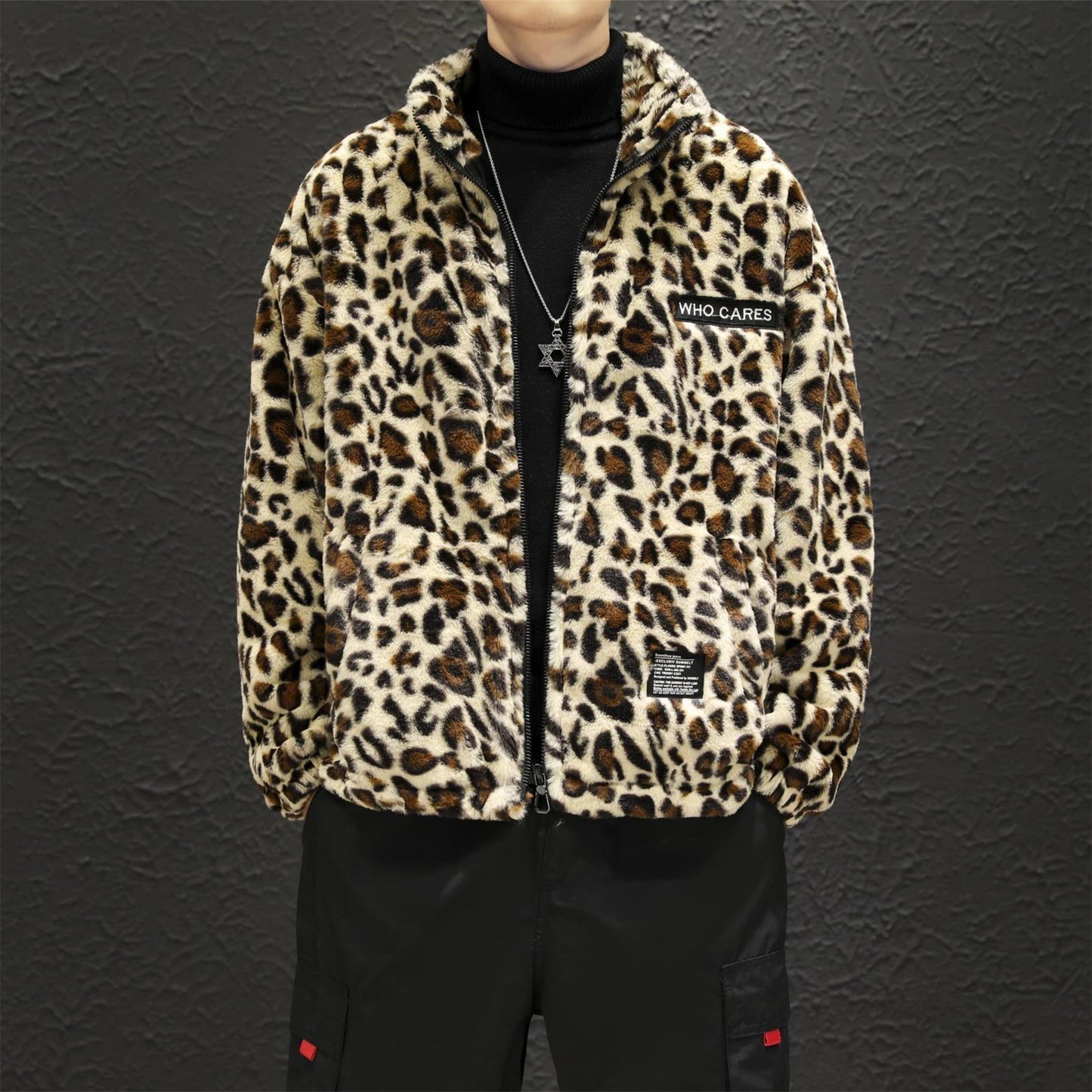 Men's Casual Versatile Leopard Print Cotton Jacket