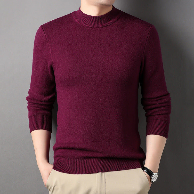 Men's Half-high Collar Sweater Fashion Simple Pullover