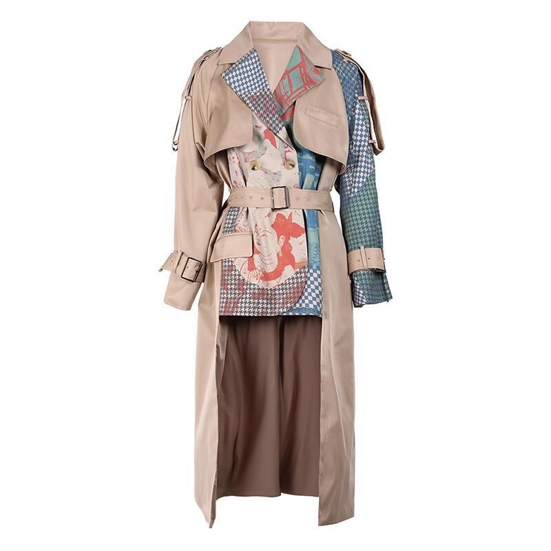 British Style Niche Fried Street Coat Female Autumn Painted Print