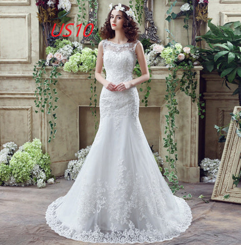 Bride Trailing Wedding Dress sexy Lace Mermaid Wedding DressW