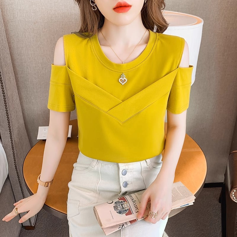 Fashion Chic Off-the-shoulder Short Sleeve Top For Women