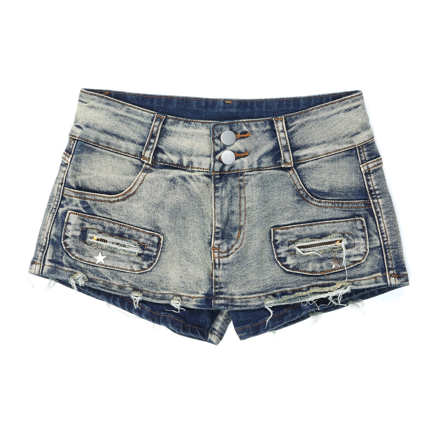 Denim Washed Short Slimming Pants