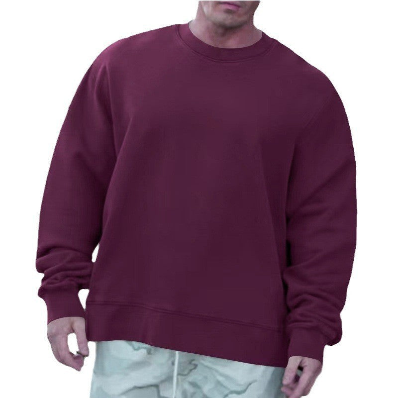 Round Neck Sweater Fleece Light Board Solid Color Pullover