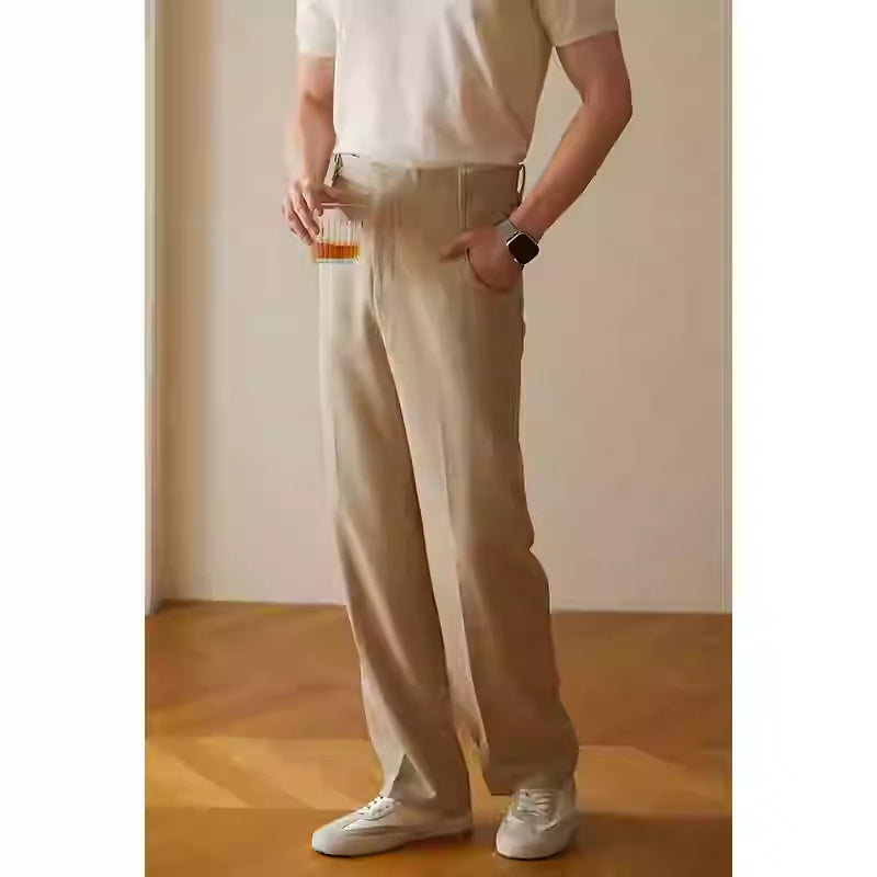 Straight Casual Long Pants Men's Thin