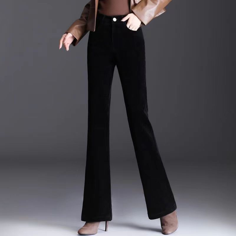 High-grade Bootcut Trousers Women's Corduroy Flared Pants Draping Effect