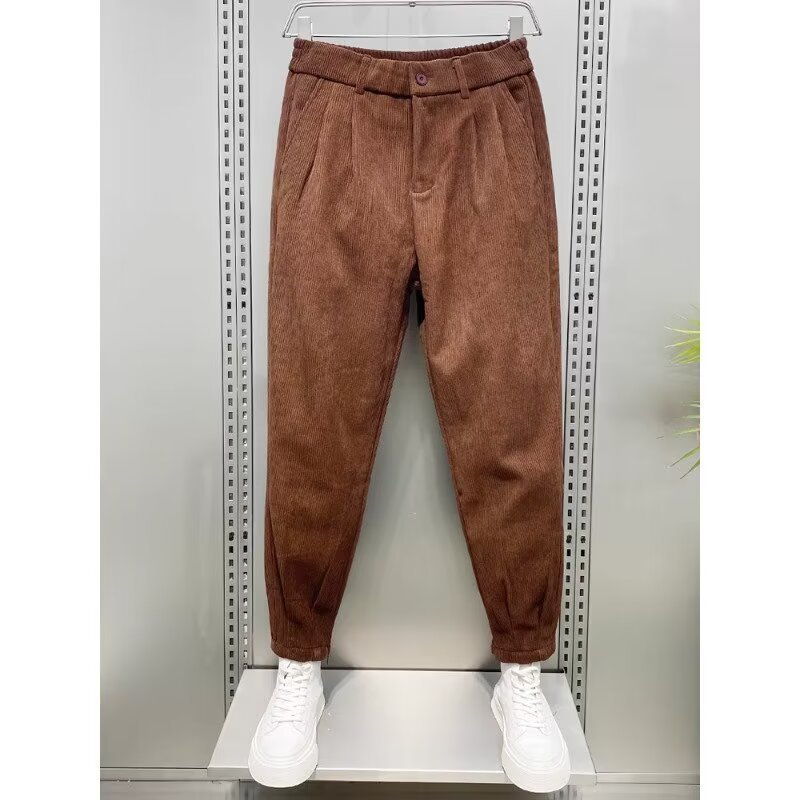 Corduroy Ankle Banded Pants Men's Cropped Casual