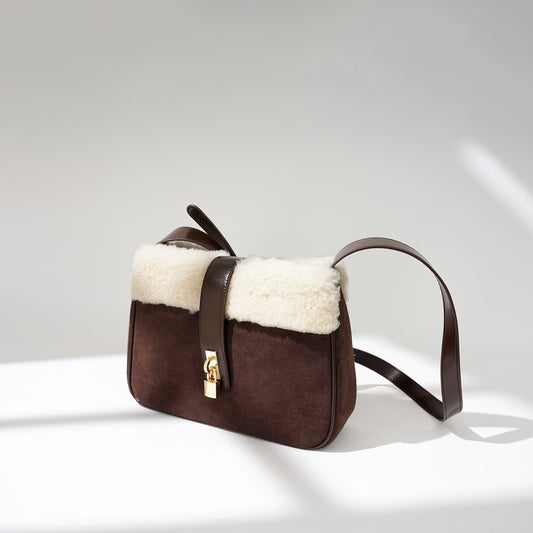 Autumn And Winter Special-interest Design Genuine Leather Shoulder Messenger Bag Plush