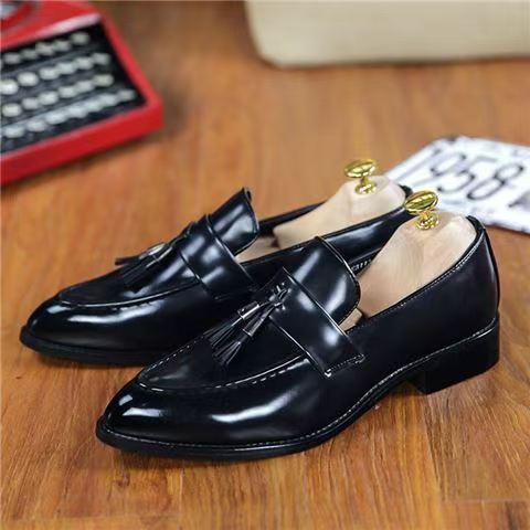 Men's Champagne Trendy Casual Leather Shoes