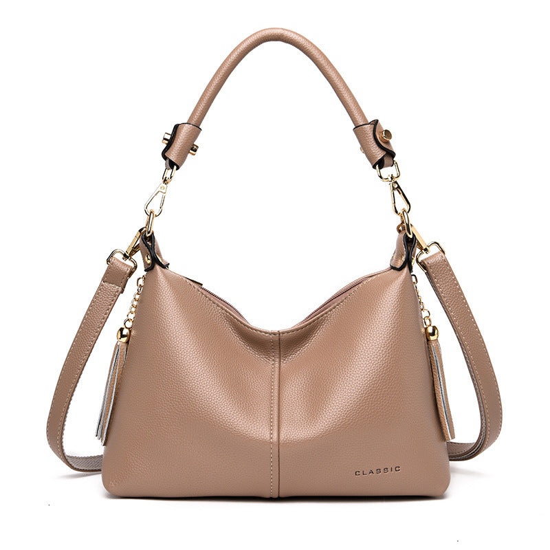 Soft Leather Mother Bag All-match One-shoulder Fashion Trendy Handbag