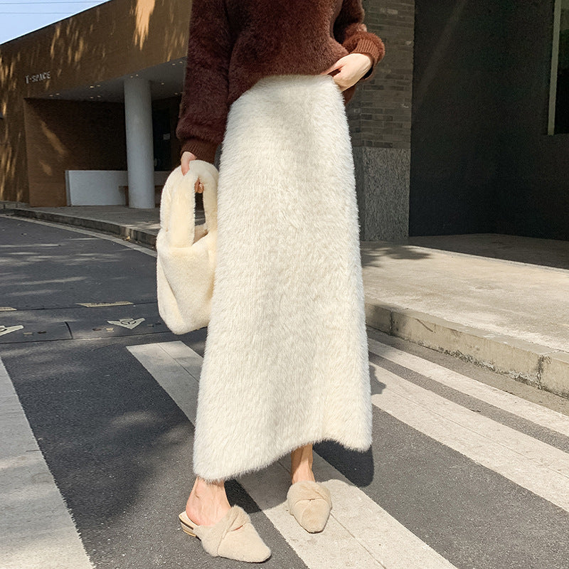 Women's Knitted Skirt Winter Korean Style Slim Fit