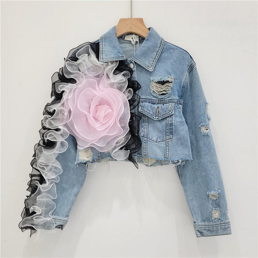 Short Denim Coat For Women Loose Jacket