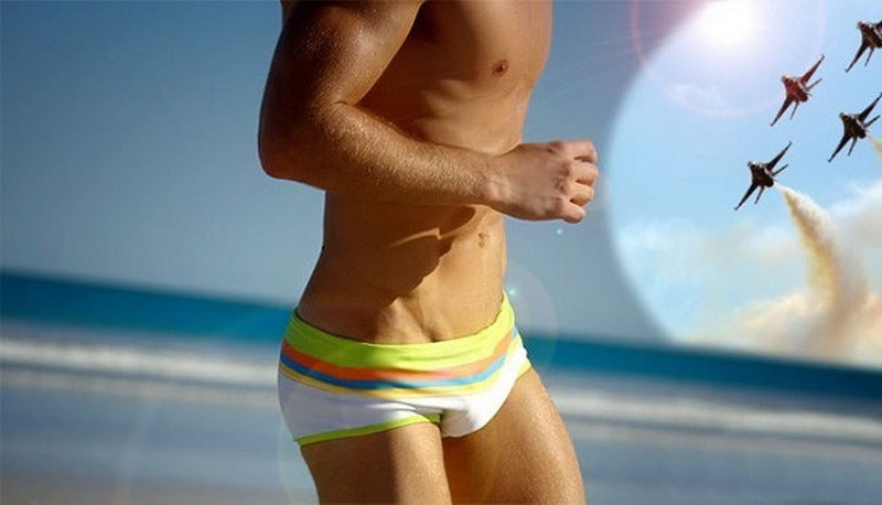 Fashion Rainbow Swim Briefs Boxer Swimming Trunks