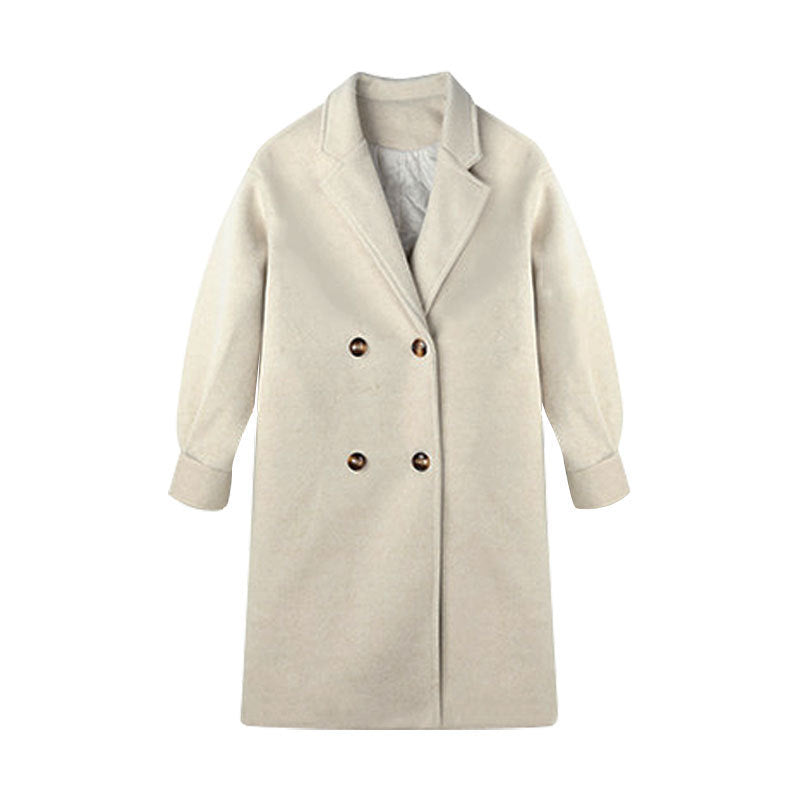 Women's Mid-length Woolen Coat Thickened Small