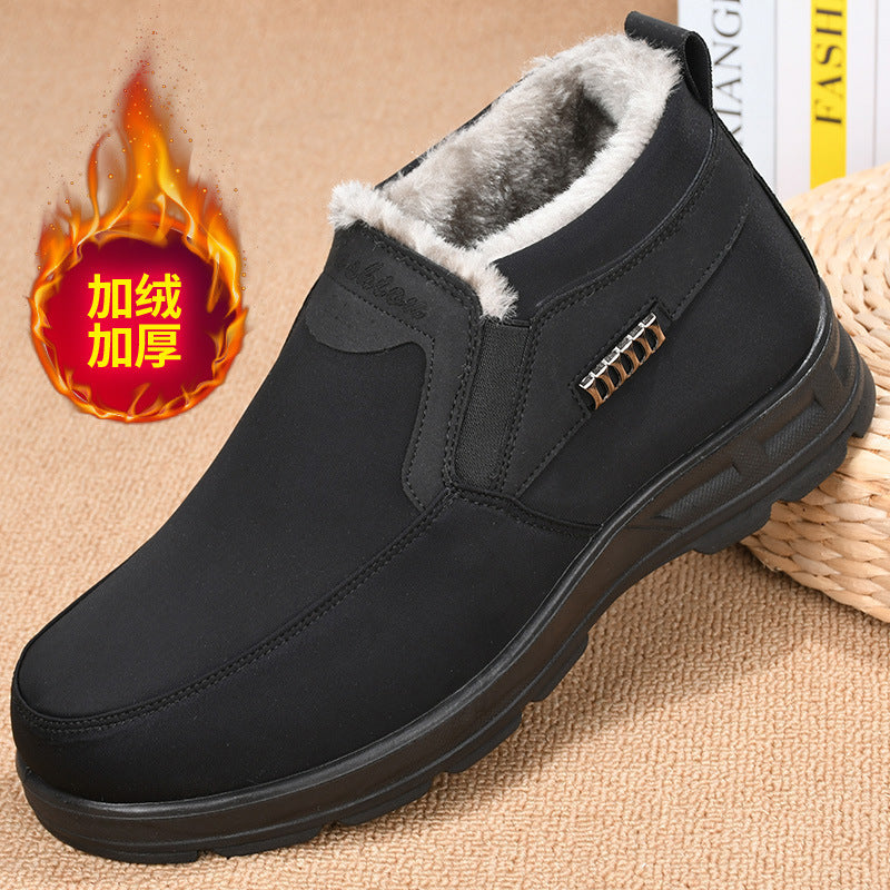 Winter Fleece-lined Thick Waterproof Warm Men's Cotton Shoes