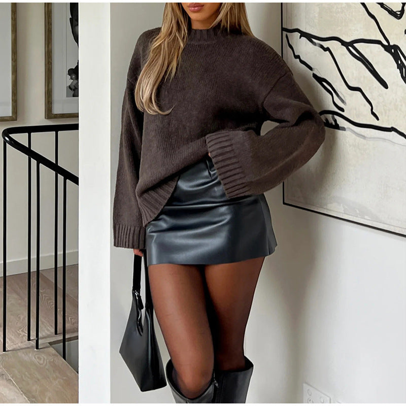 Autumn And Winter Solid Color Loose Sweater