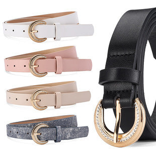 Simple Lady Candy Color Elegant Decoration Belt Gold Buckle Fashion All-match Student